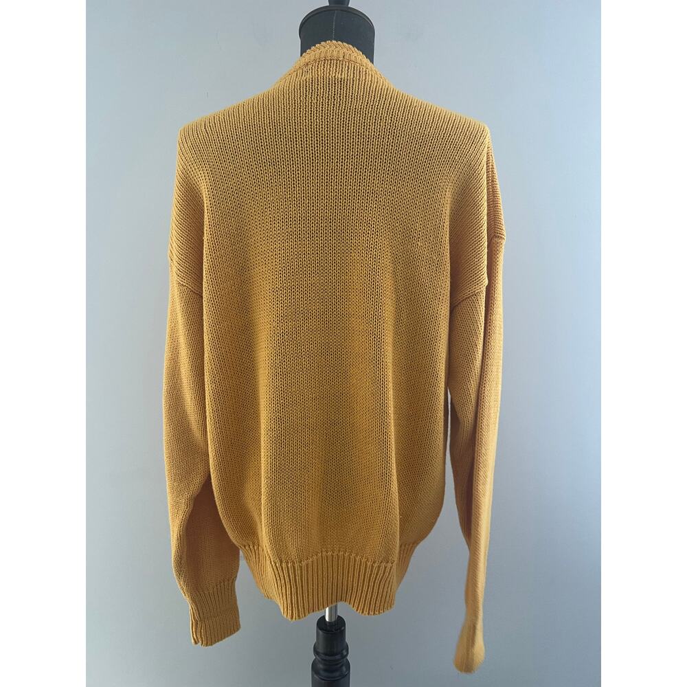 Vintage Boston Traders Cotton Thick Knit Sweater Yellow Crew Neck Size XL SG - Picture 6 of 10